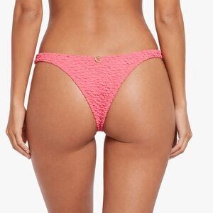 ViX Paula Hermanny Coral Textured Brazilian Bikini Bottom Size L NWOT